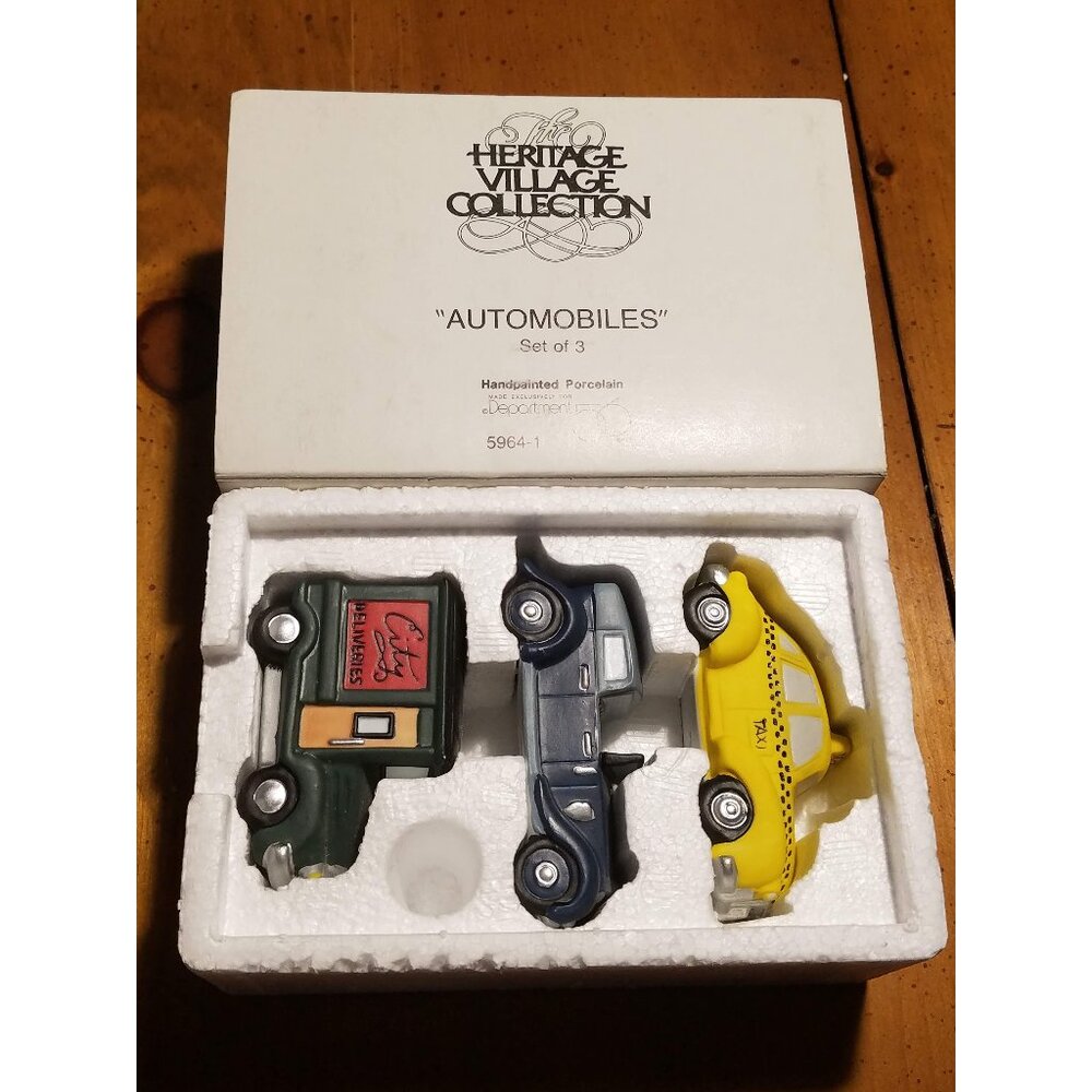 "Automobiles" Set of 3 #5964-1 Heritage Village Collection -Retired-